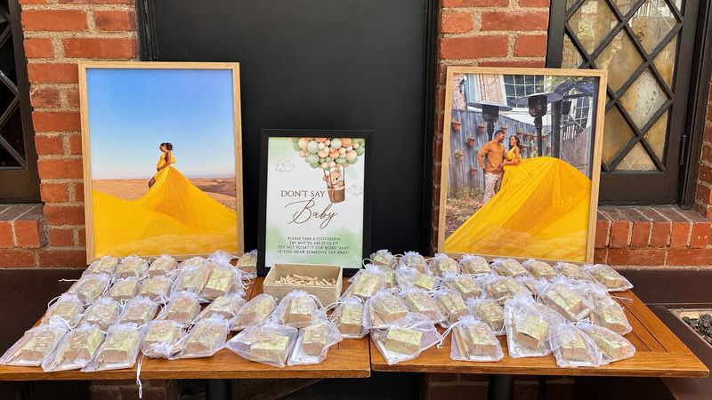 Baby shower favors table