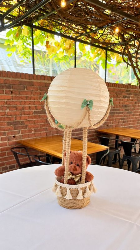 Hot air balloon baby shower centerpiece