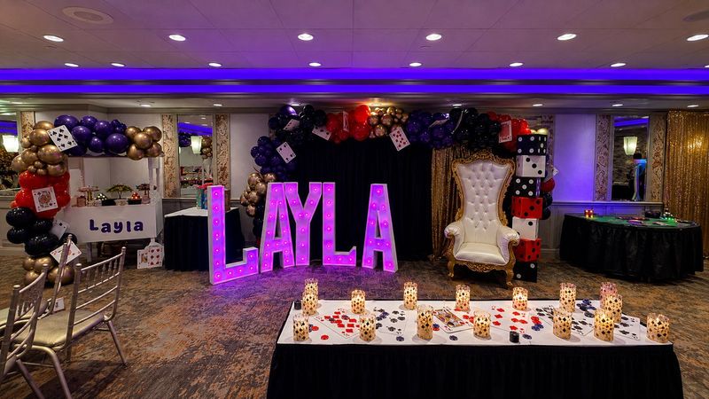 Sweet 16 Poker Lounge with marquee name letters